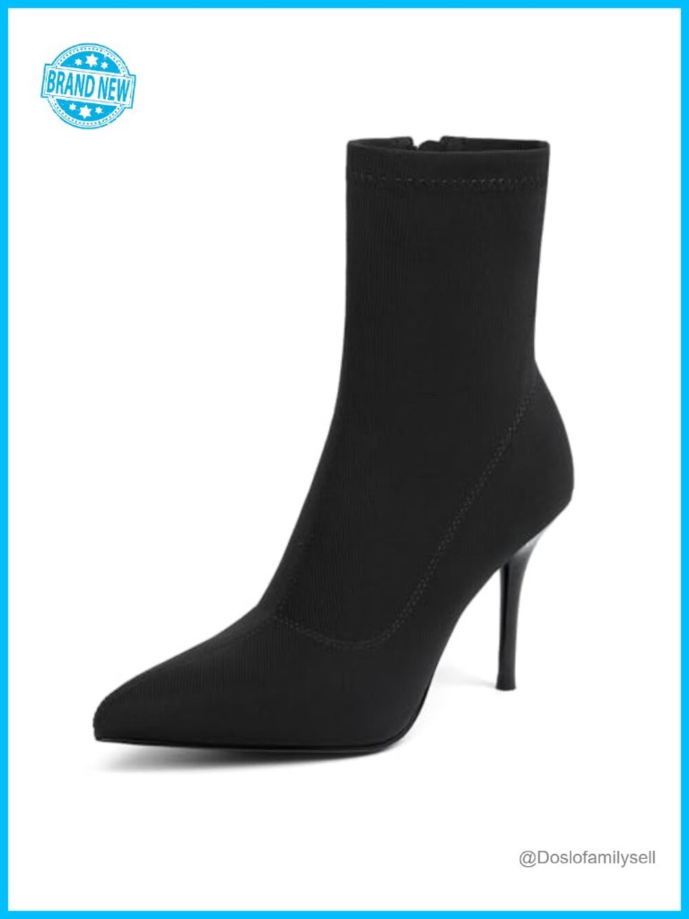Women's Pointy Toe Stiletto Ankle Boots Mid-Calf Sock Booties